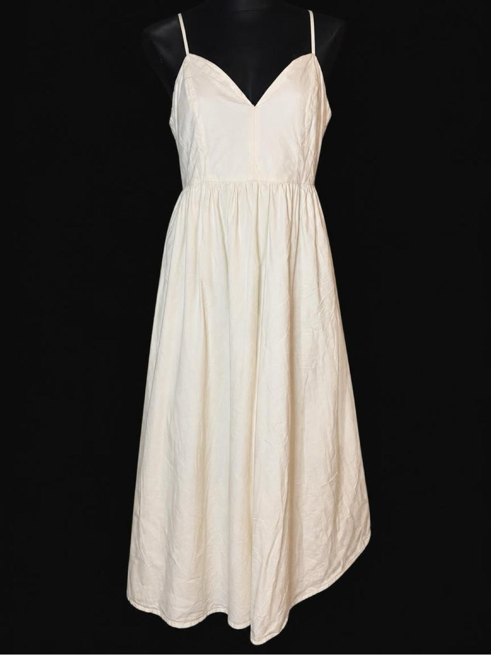 OAK + FORT Cream Spaghetti Strap V-Neck Maxi Dress
